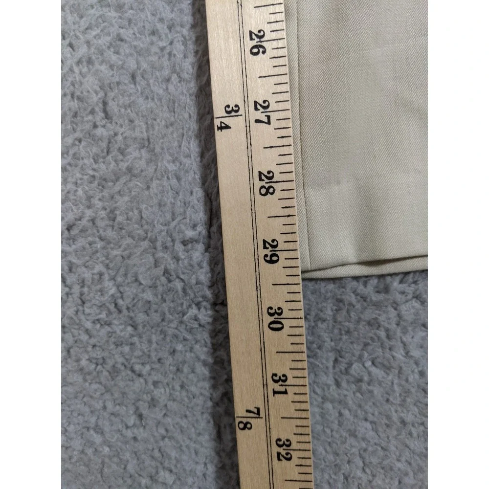 Stafford Wool Blend Dress Pants Mens 36x30 Beige High Rise Preppy Academia